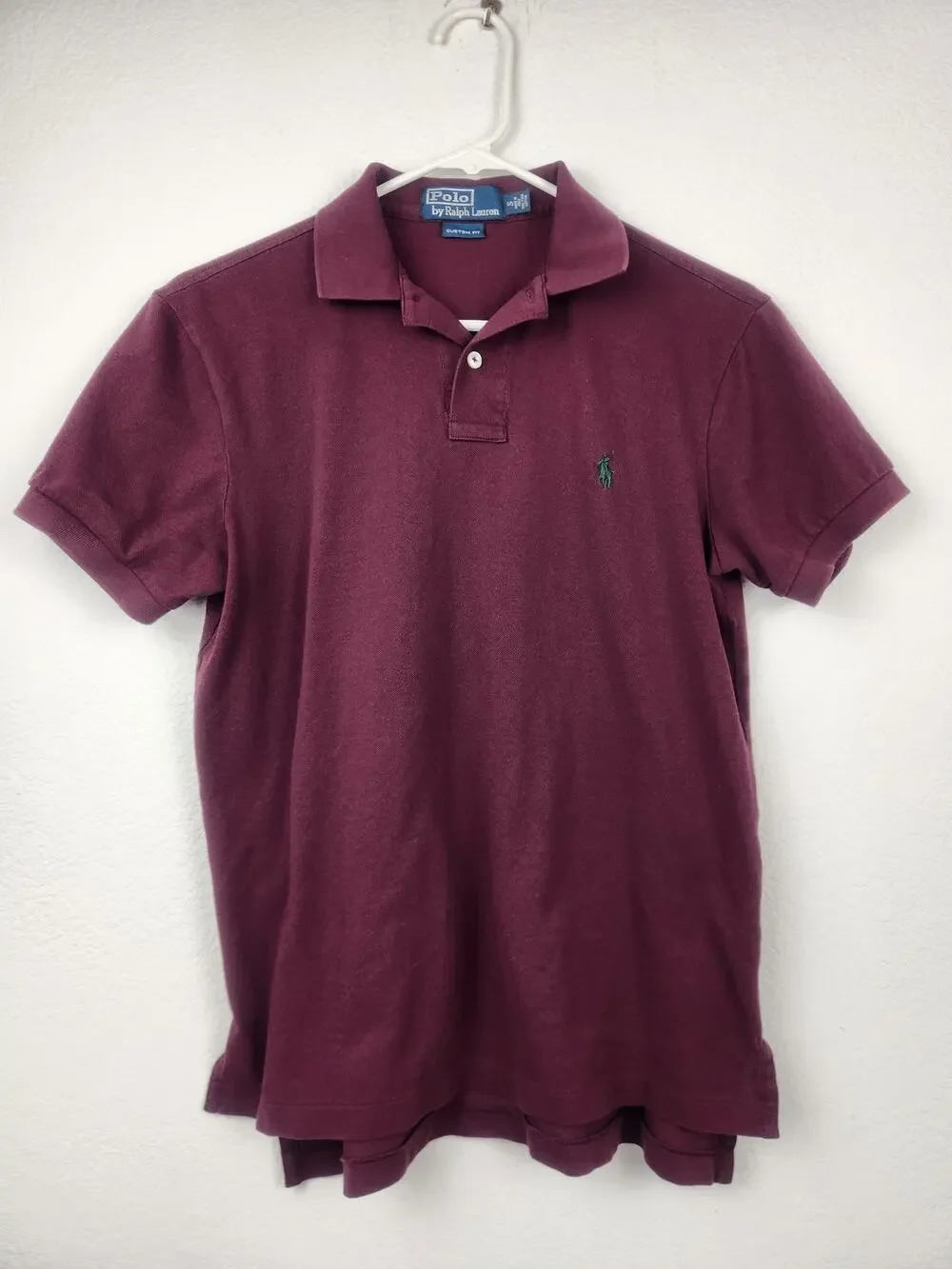 Vintage Polo Ralph Lauren Shirt Purple/Burgundy Men Size Small Logo Short Sleeve